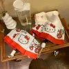 Dessin animé Sanrio Hello Kittys Parapluie entièrement automatique Mignon Anime Double Usage Plier Double Protection UV Parasol Jouet Fille Cadeau