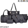 KISMIS-Sac à Main Imprimé de Grande Capacité, Fourre-Tout, à Bandoulière Inclinée, pour Mère, 6 Pièces KISMIS-Sac à Main Imprimé de Grande Capacité, Fourre-Tout, à Bandoulière Inclinée, pour Mère, 6 Pièces