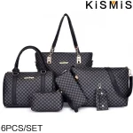 KISMIS-Sac à Main Imprimé de Grande Capacité, Fourre-Tout, à Bandoulière Inclinée, pour Mère, 6 Pièces