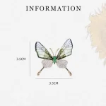 Broche papillon antidéflagrante, Corsage d&rsquo;insecte, accessoire pour femmes, ailes transparentes en acrylique, épingle pour vêtements de haute qualité