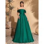 Robe en satin à épaules dénudées avec cravate au dos, robe élégante et chic