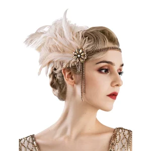 1920 Gatsby même style plume bandeau strass plume bandeau fête banquet danse cheveux accessoires 1920 Gatsby même style plume bandeau strass plume bandeau fête banquet danse cheveux accessoires