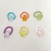 ensemble de 6 pièces ondulées coréennes, couleur gelée y2k, anneau ours mignon en résine, élasticité réglable, perle de riz, accessoires pour femmes, cadeau, 2025