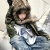 chapeau écharpe en fourrure japonais kawaii pour femme, garde au chaud, mode esthétique y2k, casquette vintage, oreilles d'ours, streetwear grunge, hiver