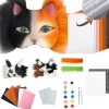 Kit de masque Therian masques vierges demi-visage dessiné à la main Animal chat renard masque bricolage à la main Graffiti demi-masque fête cadeaux de noël