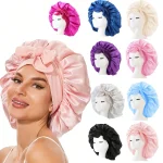 InjBonnet réglable en satin pour hommes et femmes, bonnet pour dormir, cheveux, bande lourde InjBonnet réglable en satin pour hommes et femmes, bonnet pour dormir, cheveux, bande lourde