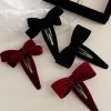 nouveau vin rouge nœud papillon bb pince minimaliste nouvelles barrettes automne hiver pince latérale nouveau bang pince recadrée épingle à cheveux barrettes coiffure