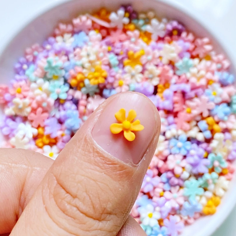 mini fleurs de cerisier en résine, 100 pièces, cabochon à dos plat, ornement, fabrication de bijoux, accessoires de coiffure mini fleurs de cerisier en résine, 100 pièces, cabochon à dos plat, ornement, fabrication de bijoux, accessoires de coiffure
