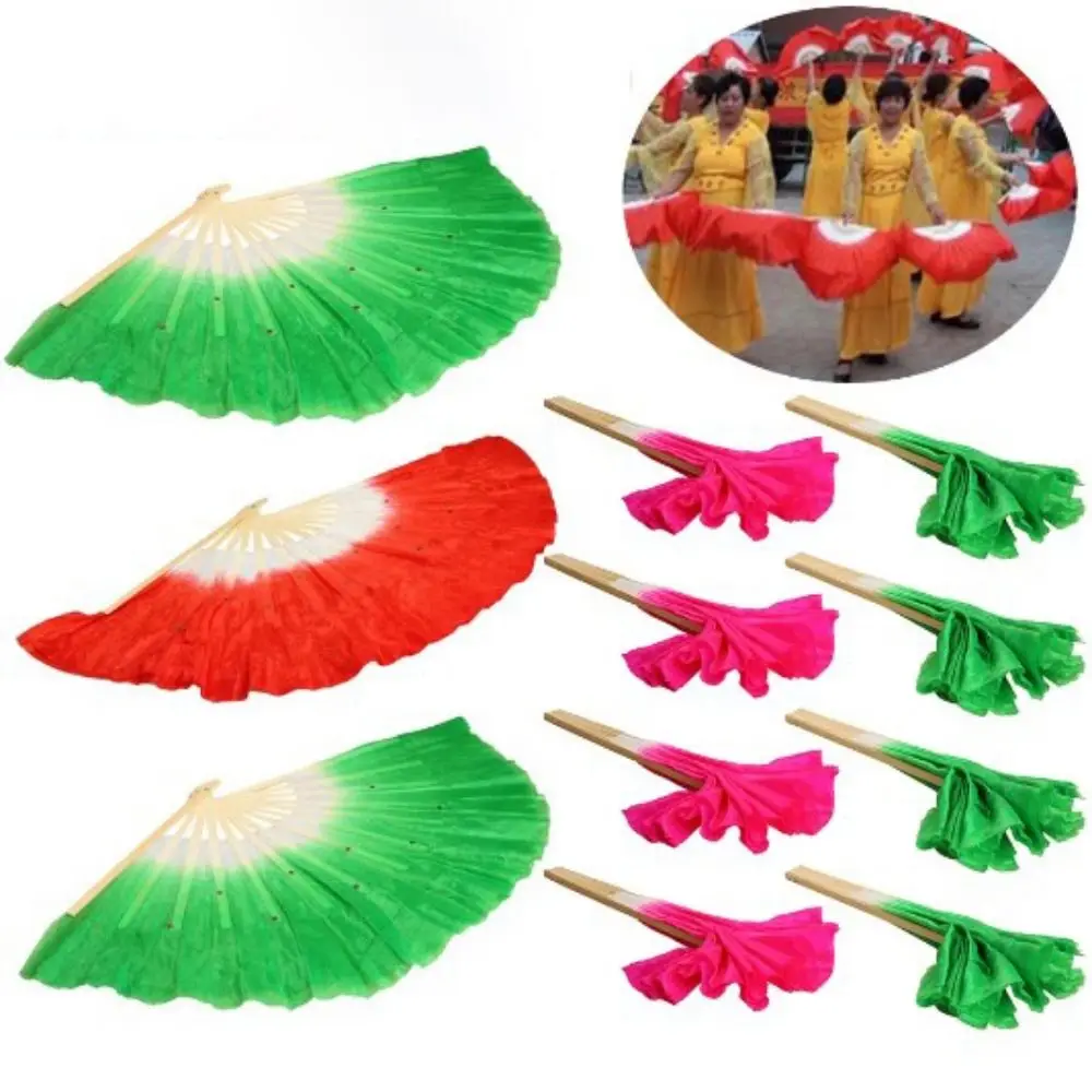 Éventail de danse Yangko multicolore fait à la main, voile de soie classique de Style chinois, demi-cercle en soie, éventails de danse du ventre, Art populaire chinois Éventail de danse Yangko multicolore fait à la main, voile de soie classique de Style chinois, demi-cercle en soie, éventails de danse du ventre, Art populaire chinois