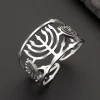 Dawapara – bague Menorah juive, symbole de Jérusalem, Hanukkah Chanukah, cadeau, bijoux juifs, anneaux réglables en acier inoxydable Dawapara – bague Menorah juive, symbole de Jérusalem, Hanukkah Chanukah, cadeau, bijoux juifs, anneaux réglables en acier inoxydable