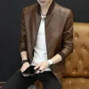 vestes de costume pour hommes, manteau de printemps et d'automne, nouveaux vêtements de style coréen, blazer en cuir pour hommes, à la mode pour hommes