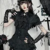 harajuku mode manches courtes dentelle patchwork chemises femmes alt techwear centre commercial gothique bouton mince blouse chemise hauts mignons