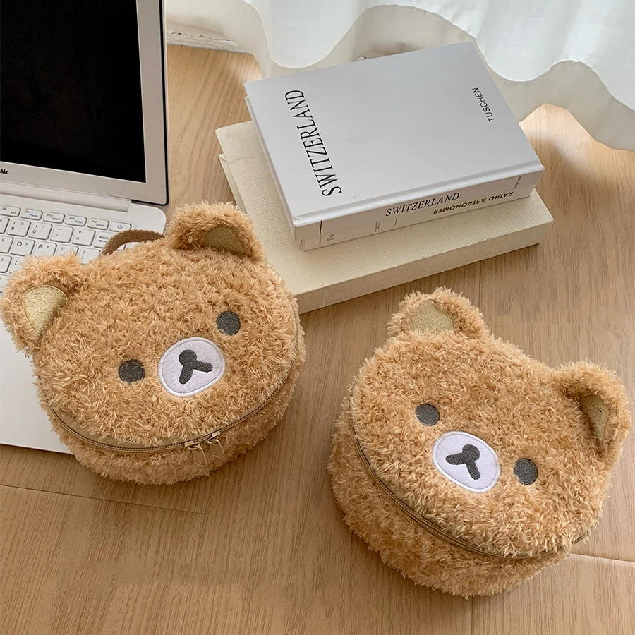 Étui de maquillage en peluche, sac à cosmétiques ours décontracté, pochette de rangement de bijoux pour femmes, organisateur de sacs à main pour filles, cadeau, offres spéciales Étui de maquillage en peluche, sac à cosmétiques ours décontracté, pochette de rangement de bijoux pour femmes, organisateur de sacs à main pour filles, cadeau, offres spéciales