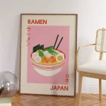 Toile d’art Ramen japonais, imprimés de dessin animé, thème alimentaire, affiches de cuisine pour maison moderne, bureau, salon, décoration de maison Toile d’art Ramen japonais, imprimés de dessin animé, thème alimentaire, affiches de cuisine pour maison moderne, bureau, salon, décoration de maison