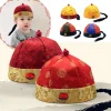 chapeau traditionnel de la ociastie des prairie chinois pour enfant, tenue de sauna, cosplay, costume d'opéra de pékin, casquette vintage de ix, chapeau de la ociastie qing pour homme