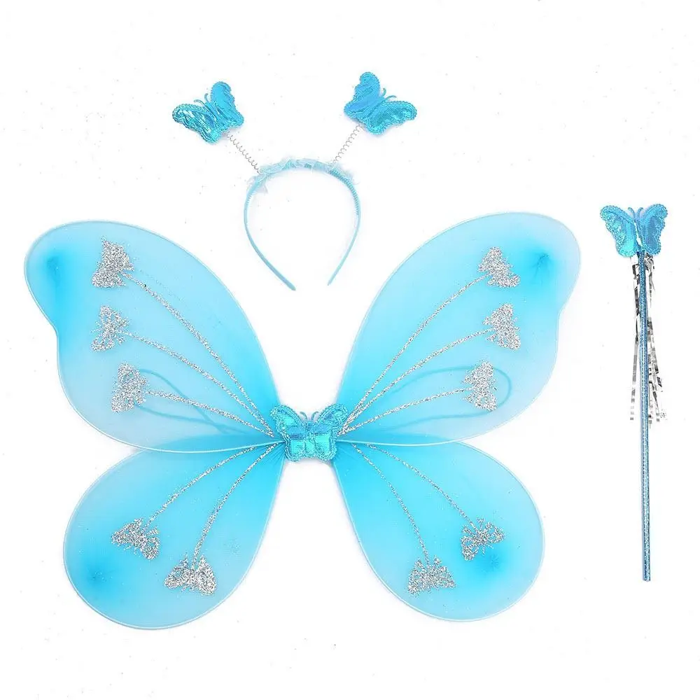 costume de bricolage pour enfants, bandeau papillon, ailes, accessoires de fête avec baguette féerique, ensembles de costumes de princesse, déguisement de papillon à paillettes pour filles costume de bricolage pour enfants, bandeau papillon, ailes, accessoires de fête avec baguette féerique, ensembles de costumes de princesse, déguisement de papillon à paillettes pour filles