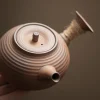 théière à poignée latérale en poterie brute de boue de roche ancienne de 200ml, théière rétro, bouilloire à thé, cérémonie du thé, fabrication de thé, pot unique, cérémonie du thé