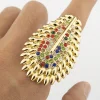 chimcolorful ensemble de bijoux plaqués or pour femme, boucles d'oreilles et collier, grand bracelet, bague, nouveau style, cadeau