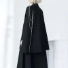 harajuku – vestes noires gothiques vintage pour femmes, manteaux y2k, esthétique, ample, fermeture éclair, streetwear grunge, sans manches, haut fendu