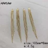 haosaw – lot de 4 pièces, accessoires de bijoux/soudé/boucles d'oreilles diy/chaîne serpent/plaqué or véritable/fait à la main/résultats de boucles d'oreilles