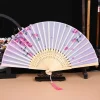 Éventail pliant de style chinois en bambou, vintage, tige, brevclassique, pompon, indépendant, main féminine, décoration de maison
