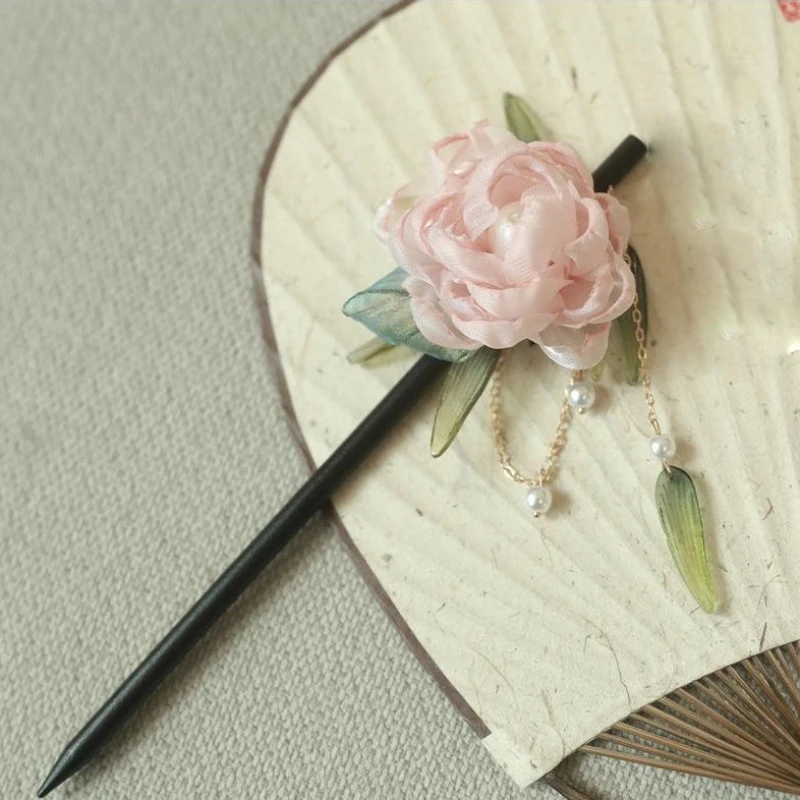 Épingle à cheveux florale de style chinois élégant, bâton de cheveux féerique, accessoire de bijoux de cheveux traditionnel pour femmes et filles, baguettes de cheveux Épingle à cheveux florale de style chinois élégant, bâton de cheveux féerique, accessoire de bijoux de cheveux traditionnel pour femmes et filles, baguettes de cheveux