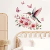 rose fleur papillon oiseau chambre salon stickers muraux décoration de la maison fond mur embellir pâte murale art mural
