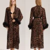 mode léopard femmes longue robe maison robe sexy dentelle kimono peignoir yukata robe été femme vêtements de nuit chemise de nuit lingerie