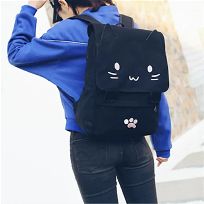 sac de livre grande capacité chat 3d japonais, sac à dos fille dessin animé, sacs à dos pour femmes sac de livre grande capacité chat 3d japonais, sac à dos fille dessin animé, sacs à dos pour femmes