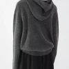cardigan à capuche pour femme, pull en pur cachemire, veste tricotée européenne à capuche épaisse, nouvelle collection automne/hiver 2025 100%