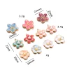 pendentif fleur de sakura en émail pour femme, aucun camélia, acier inoxydable, colliers de la présidence, bijoux en vrac exécutifs, breloque, lot de 6 pièces