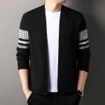 Cardigan tricoté pour hommes, ample, décontracté, polyvalent, mode papa d’âge moyen, pull Simple, manteau, printemps automne Cardigan tricoté pour hommes, ample, décontracté, polyvalent, mode papa d’âge moyen, pull Simple, manteau, printemps automne