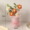 bouquet de fleurs artificielles colorées faites à la main au crochet, avec seau tissé, simulation de fleurs pour la journée des enseignants