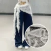 Jeans pantalons décor Super doux Punk fourrure ceinture Y2K moelleux doux en peluche ceinture chaude rue danse accessoire ceinture Jeans pantalons décor Super doux Punk fourrure ceinture Y2K moelleux doux en peluche ceinture chaude rue danse accessoire ceinture