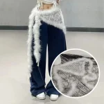 Jeans pantalons décor Super doux Punk fourrure ceinture Y2K moelleux doux en peluche ceinture chaude rue danse accessoire ceinture Jeans pantalons décor Super doux Punk fourrure ceinture Y2K moelleux doux en peluche ceinture chaude rue danse accessoire ceinture