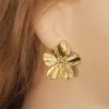 boucles d'oreilles populaires en alliage de fleurs pour femmes, accessoires de fête de style rétro, cadeaux