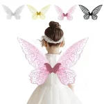 Ailes de fée papillon colorées scintillantes, ailes de princesse papillon faites à la main, accessoires de déguisement en Organza pour spectacle sur scène Ailes de fée papillon colorées scintillantes, ailes de princesse papillon faites à la main, accessoires de déguisement en Organza pour spectacle sur scène