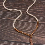 Obega – collier à pampilles en perles de bois naturel, Style bohème, fait à la main, mode rétro, bijoux de fête, cadeau pour femmes Obega – collier à pampilles en perles de bois naturel, Style bohème, fait à la main, mode rétro, bijoux de fête, cadeau pour femmes