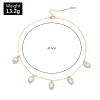 zakol mode coréenne feuille goutte d'eau colliers ras du cou pour les femmes aaa cubique zircone chaîne mince collier bijoux