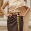 Ceinture classique de Style ethnique en argent, chaîne de taille en métal traditionnelle malaisienne ajourée, ceinture dorée thaïlandaise, accessoires de Costume
