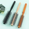 manche en bois dents en nylon brosse circulaire peigne à rouleau bouclé racine de cheveux moelleux cheveux raides peigne multifonctionnel pour hommes et femmes