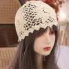 chapeau à fleurs en crochet fait à la main, décontracté, style bohème, coréen, style ethnique, fin, ajouré, tricoté pour filles