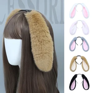 Serre-tête en peluche avec oreilles de lapin pour femme, joli bandeau en peluche avec dessin animé, accessoire Cosplay pour fête d’halloween, tenue quotidienne Serre-tête en peluche avec oreilles de lapin pour femme, joli bandeau en peluche avec dessin animé, accessoire Cosplay pour fête d’halloween, tenue quotidienne