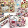 ♥ grand papier d'emballage style doodle mignon, papier d'emballage cadeau d'anniversaire, papier décoratif pour boîte cadeau 3 pièces