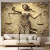 tapisserie de déesse de la justice – art mural moderne pour le style de la maison, parfait pour les salons et les chambres à coucher, design unique