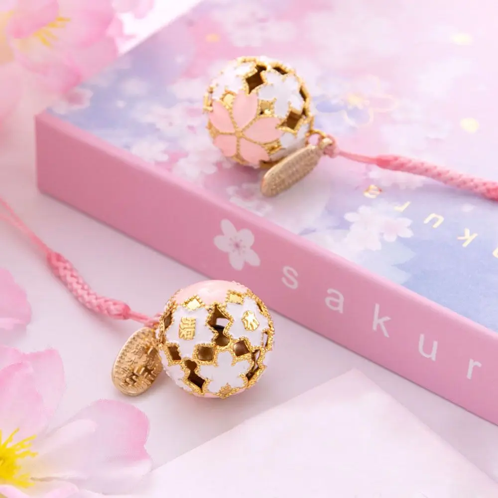 pendentif cloche japonaise en fleurs de cerisier, breloque sakura, accessoires de bijoux, porte clés pendentif cloche japonaise en fleurs de cerisier, breloque sakura, accessoires de bijoux, porte clés