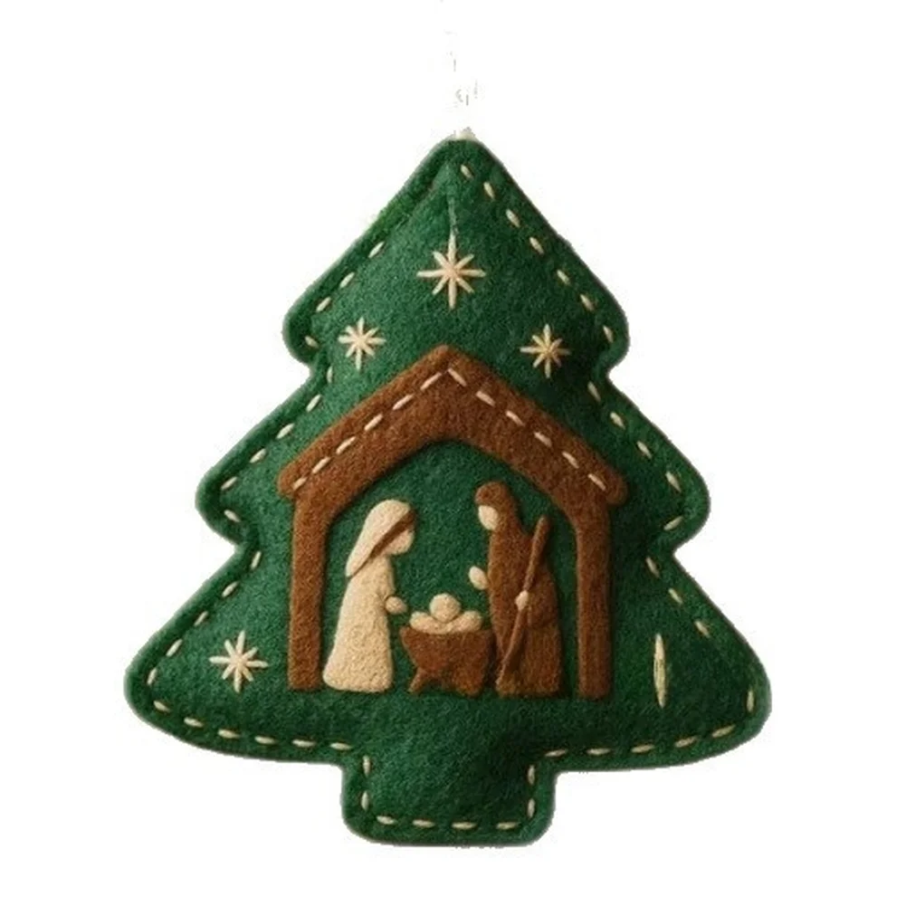 ornements en feutre faits à la main avec scène de nativité dans un style d'art moderne pour la décoration d'arbre de noël et une atmosphère festive de la maison ornements en feutre faits à la main avec scène de nativité dans un style d'art moderne pour la décoration d'arbre de noël et une atmosphère festive de la maison