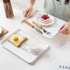 plateau de petit déjeuner, thé, pain, dessert, plateau de collation, plateau de rangement, accessoire carré, vaisselle, plateau isolé en plastique, 1 pièces