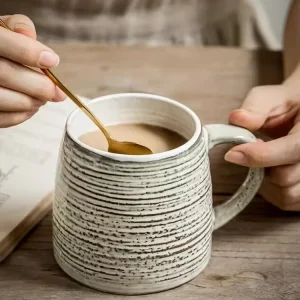 Tasses japonaises à fil irrégulier, tasse à eau en céramique, grande capacité, tasses à café vintage Tasses japonaises à fil irrégulier, tasse à eau en céramique, grande capacité, tasses à café vintage