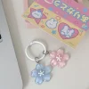 porte clés simulé sakura fleur de cerisier gelée sakura pendentif porte clés romantique translucide fleur poupée pendentif